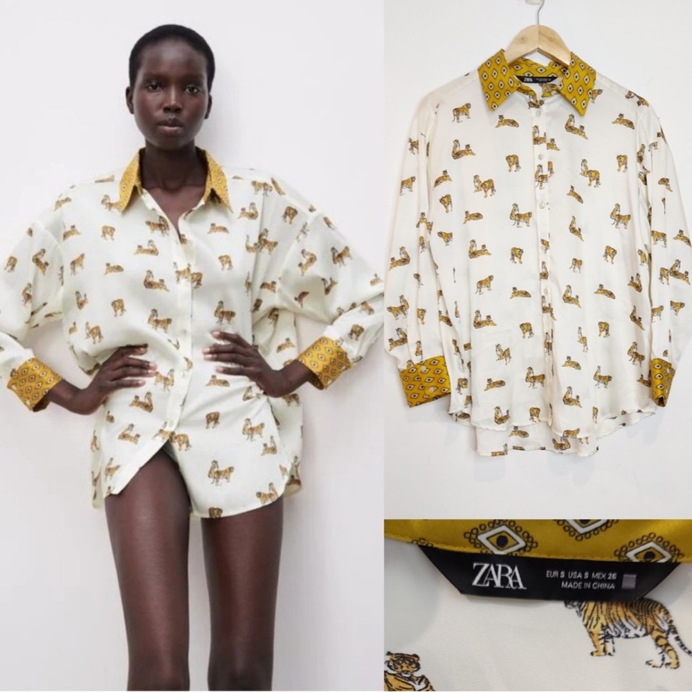 Zara tiger print shirt